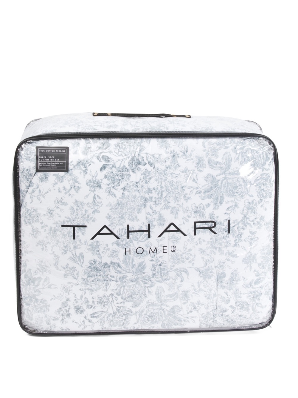 Tahari Home Floral Comforter Set - White & Light Gray